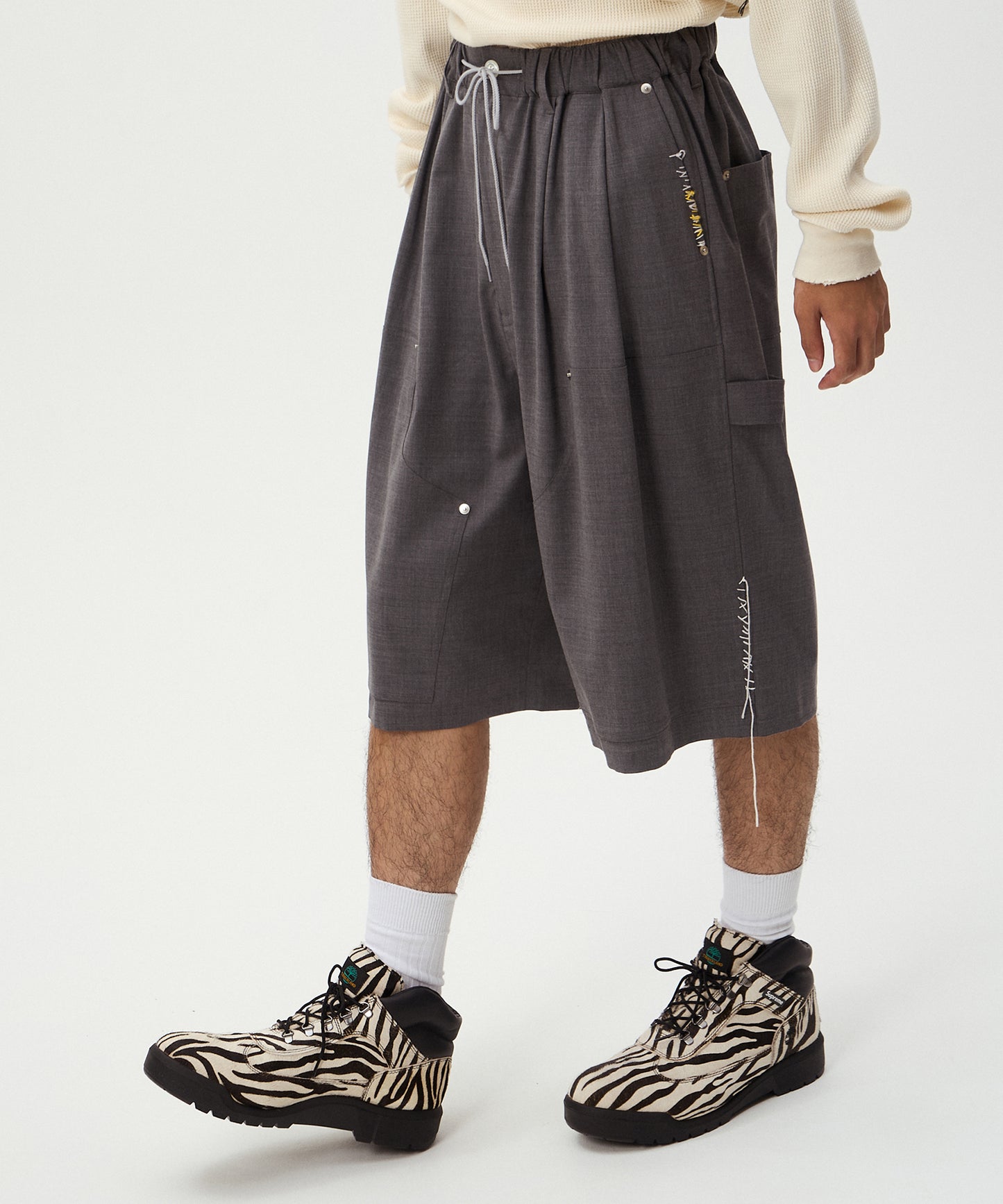 SUMMER WOOL LOOPING WIDE SHORTS