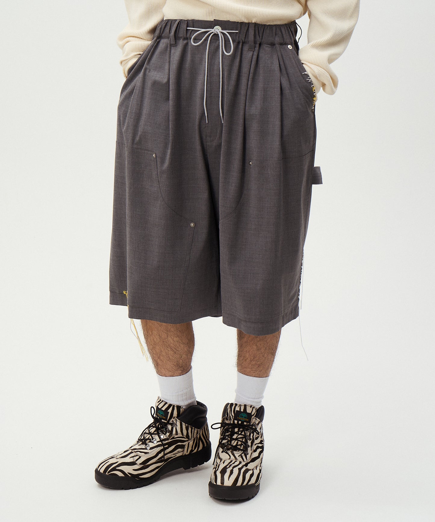 SUMMER WOOL LOOPING WIDE SHORTS