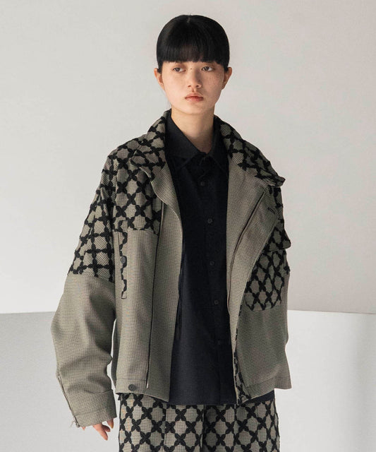 MIX CHECK SHORT COAT