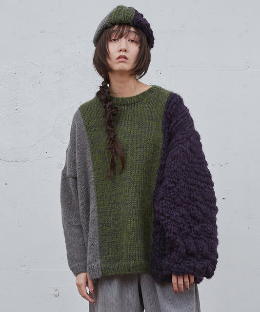 ハンドニットグラデーションアシメPO