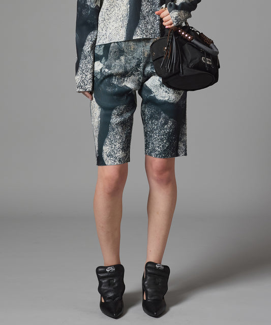 PRINT RIB SHORTS