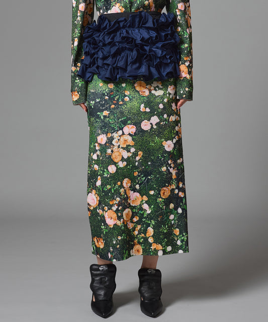 PRINT RIB SKIRT