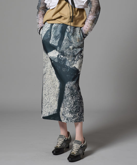 PRINT RIB SKIRT