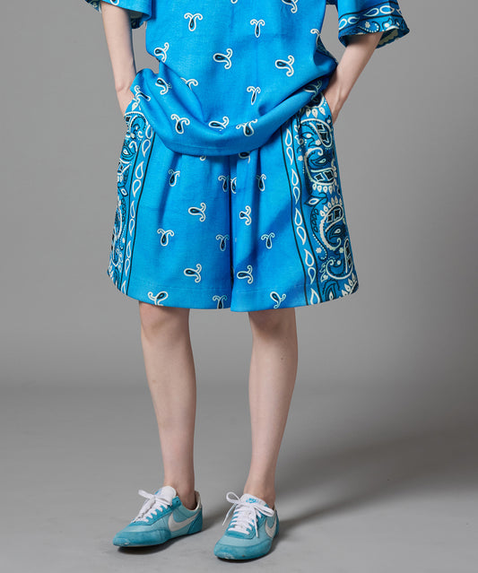 PRINT RIB WIDE SHORTS