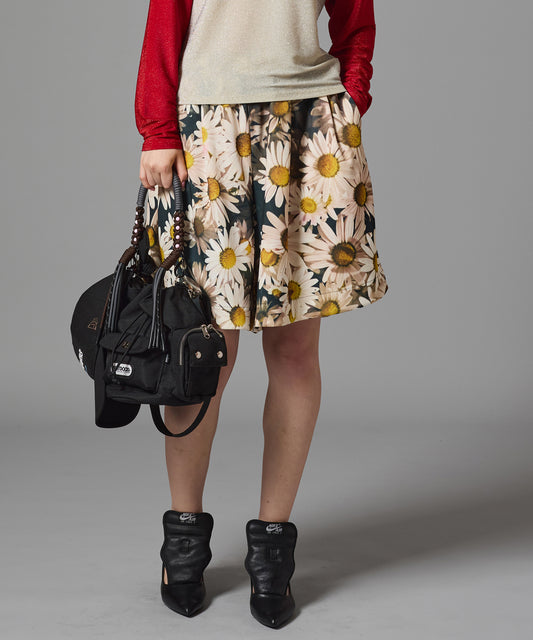 PRINT RIB WIDE SHORTS