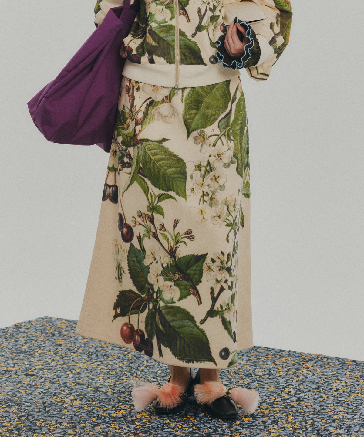 PRINT SWEAT LONG SKIRT