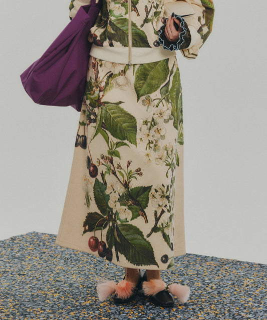 PRINT SWEAT LONG SKIRT
