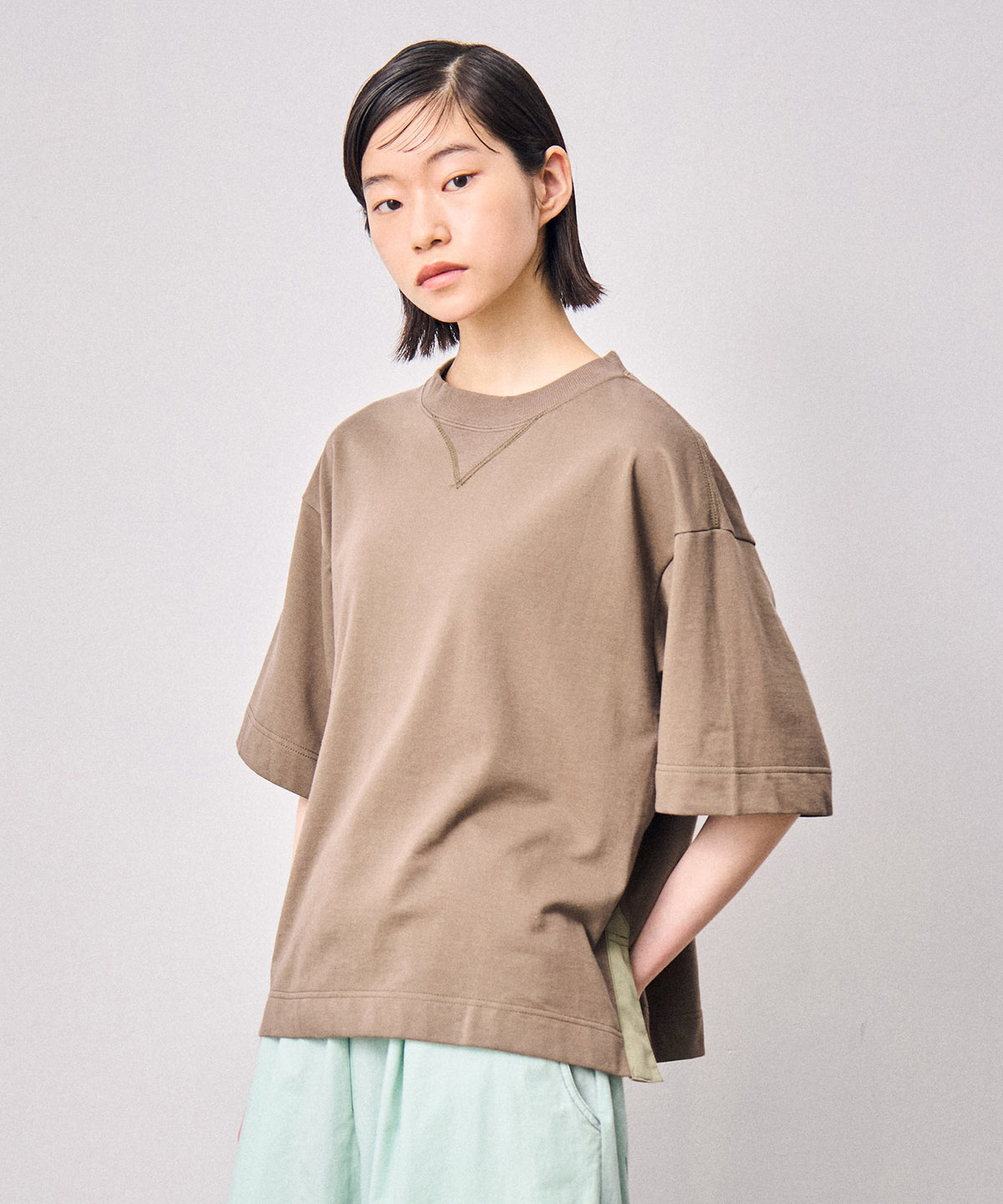 スリットスウェットTシャツ