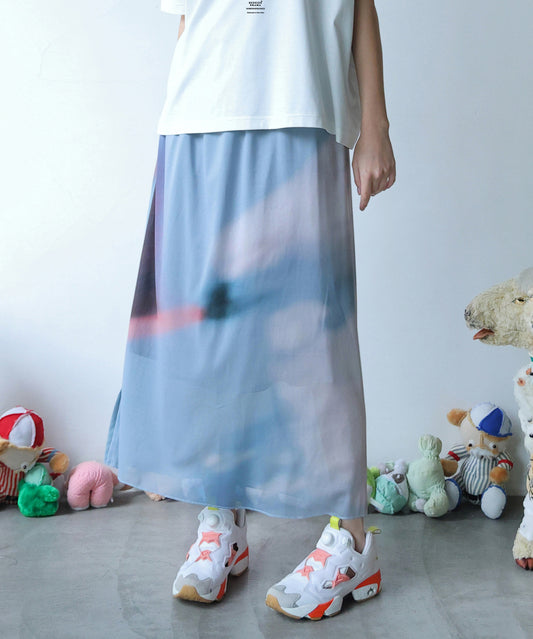 DIM PRINT LONG SKIRT