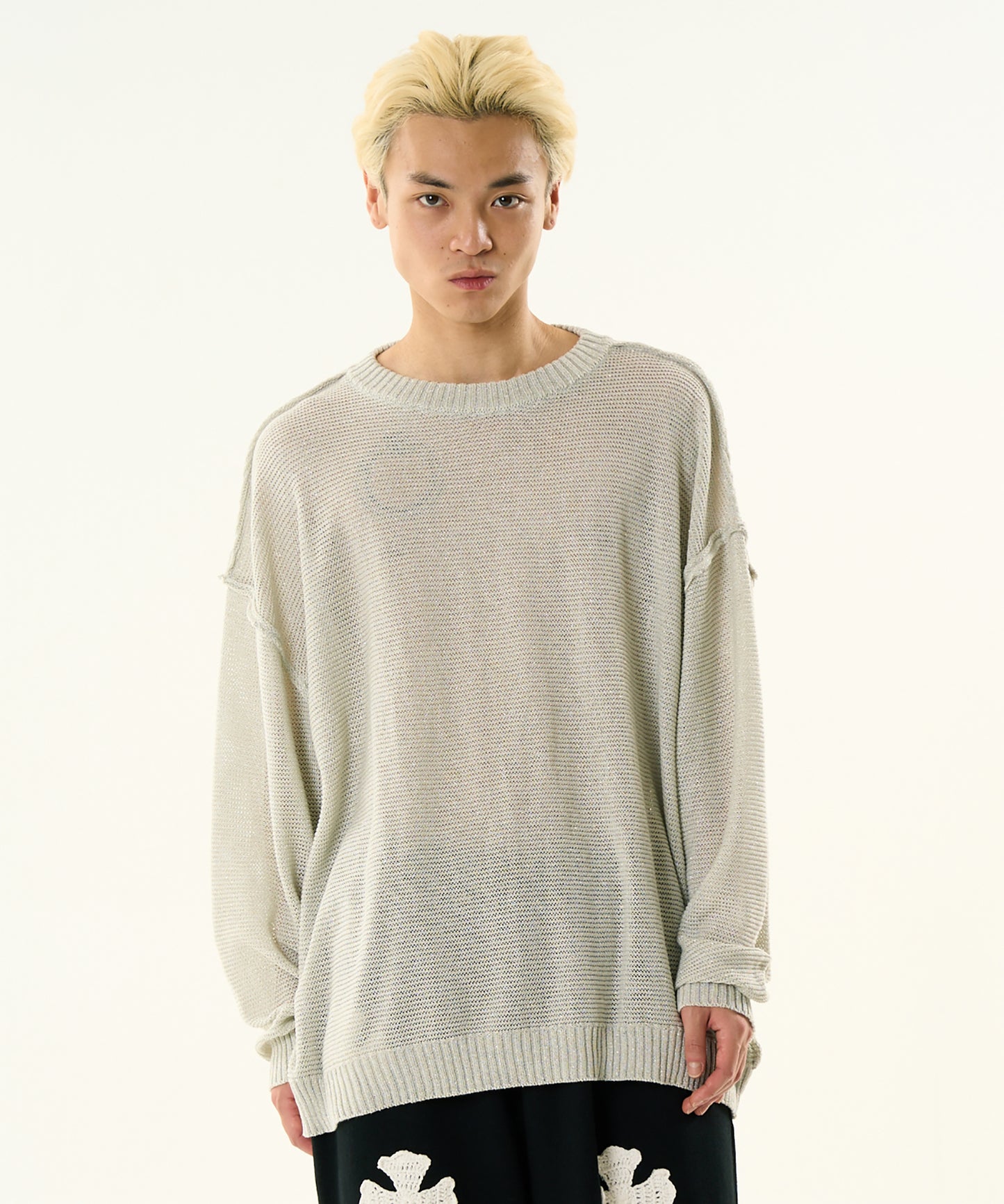 BASIC OUTSEEM RAME CREW KNIT