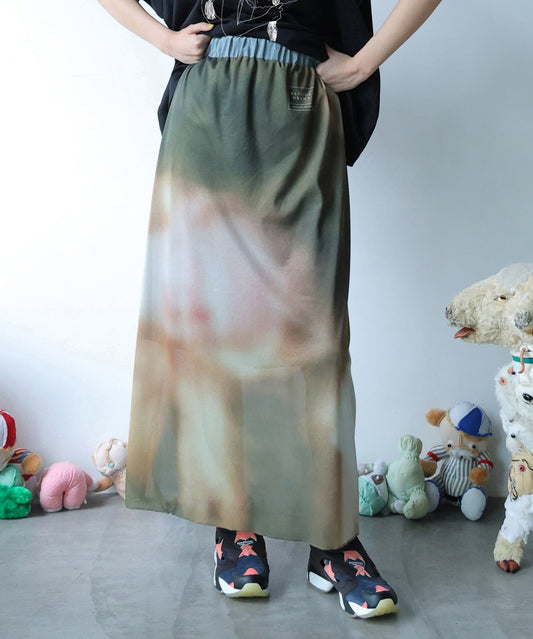 DIM PRINT LONG SKIRT