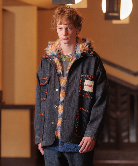 BLUSHED DENIM BLOUSON