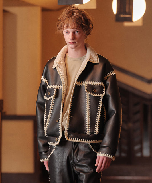 HAND KNITTING BOA BLOUSON