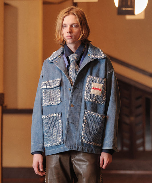 BLUSHED DENIM BLOUSON