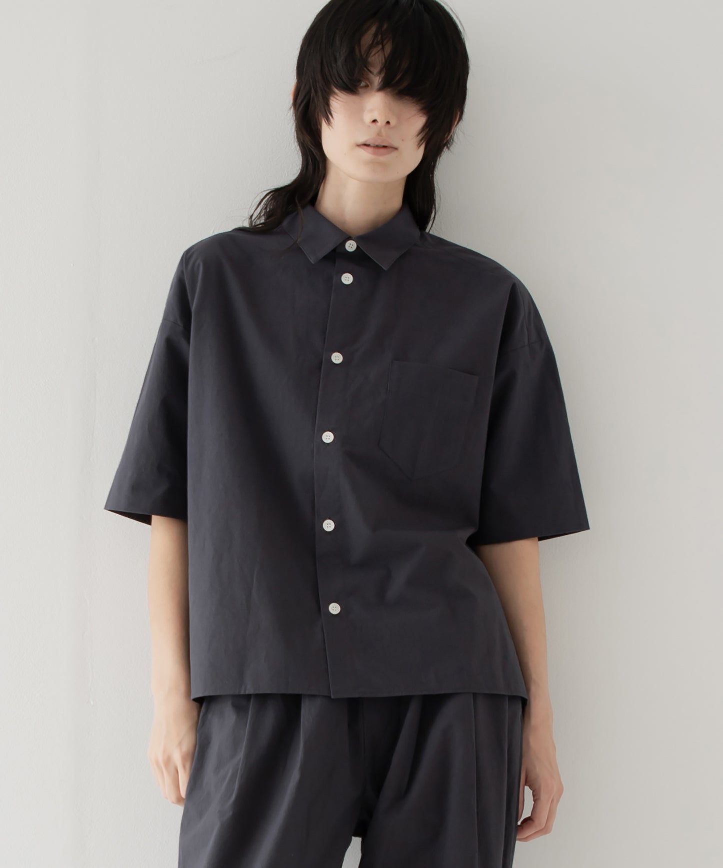 Omi-zarashi half-sleeve over shirt