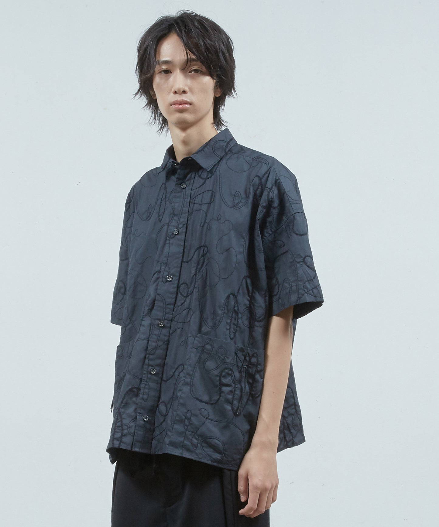 ラフステッチコードポケッ トショートSLシャツ