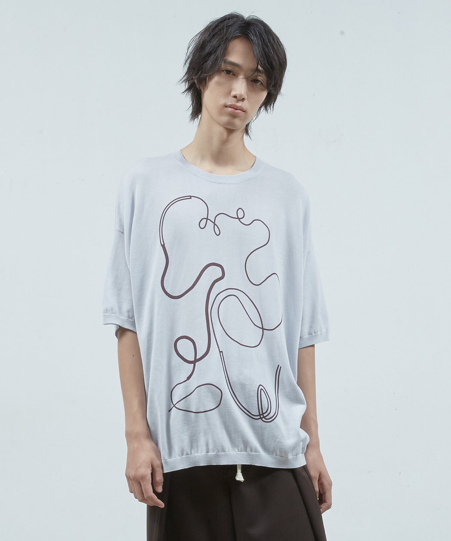 ステッチプリントショート SLニットPO