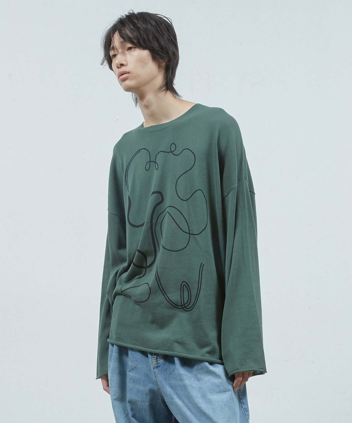 ステッチプリントロング SLニットPO