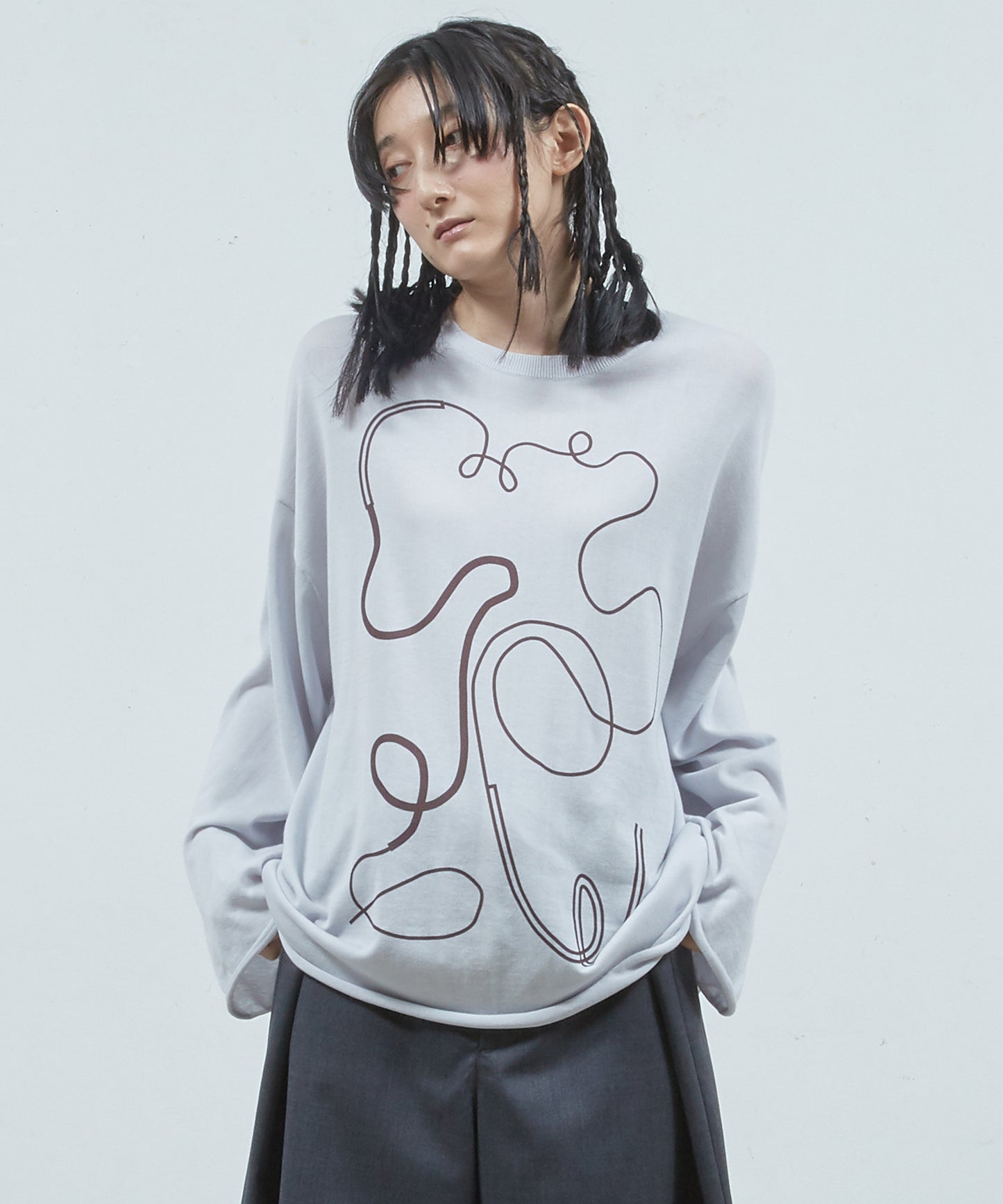 ステッチプリントロング SLニットPO