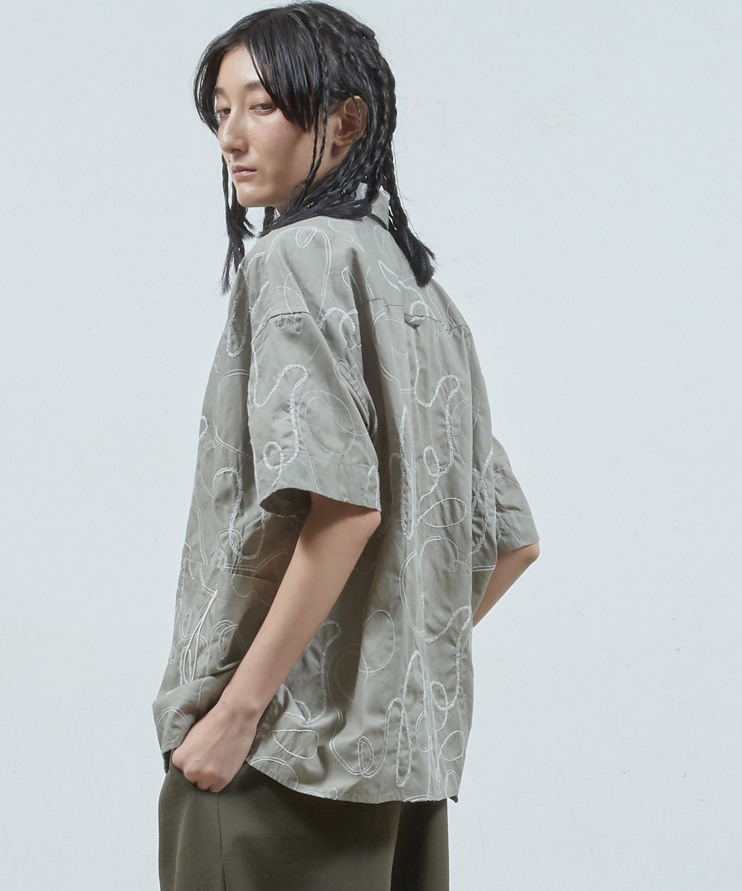 ラフステッチコードポケッ トショートSLシャツ