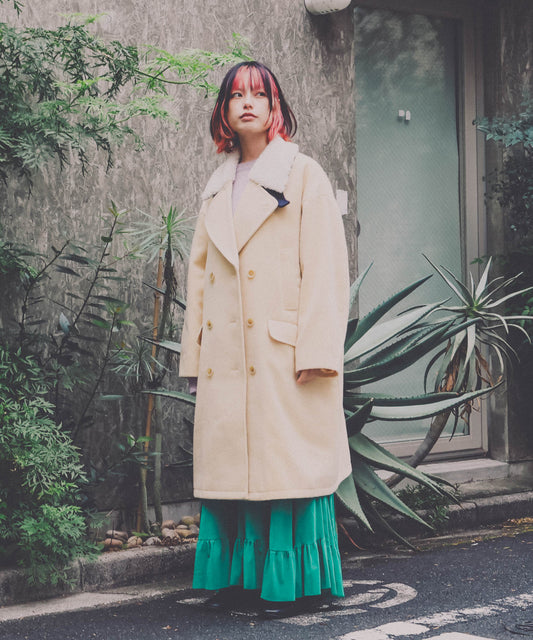 YELW ANGORA MELTON P-COAT