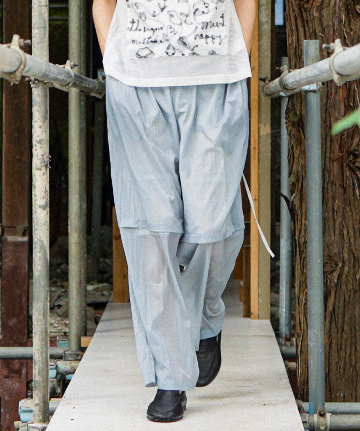 Sheer Nylon Volume Pants