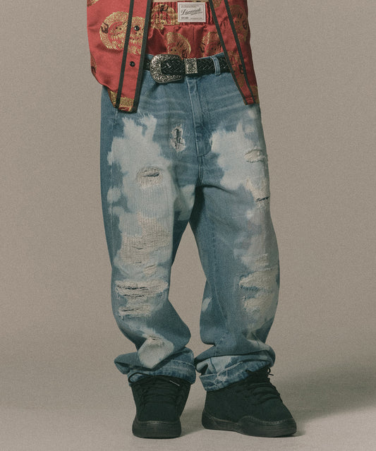 DAMEGE DENIM PANTS