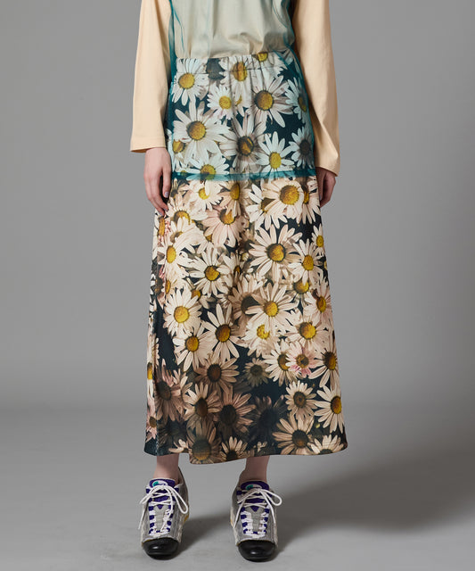 PRINT RIB LONG SKIRT