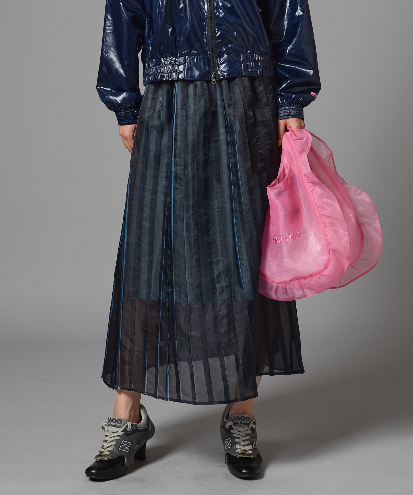 DIRECT PRINT SHEER PLEATS SKIRT
