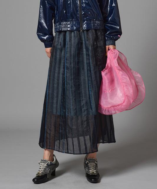 DIRECT PRINT SHEER PLEATS SKIRT