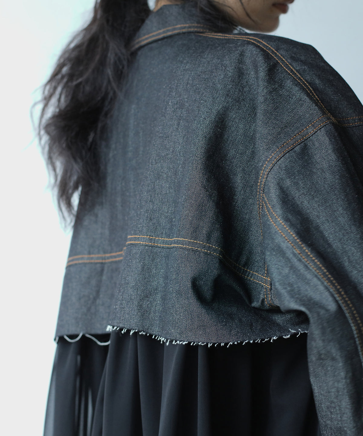 RAW-EDGE DENIM COAT