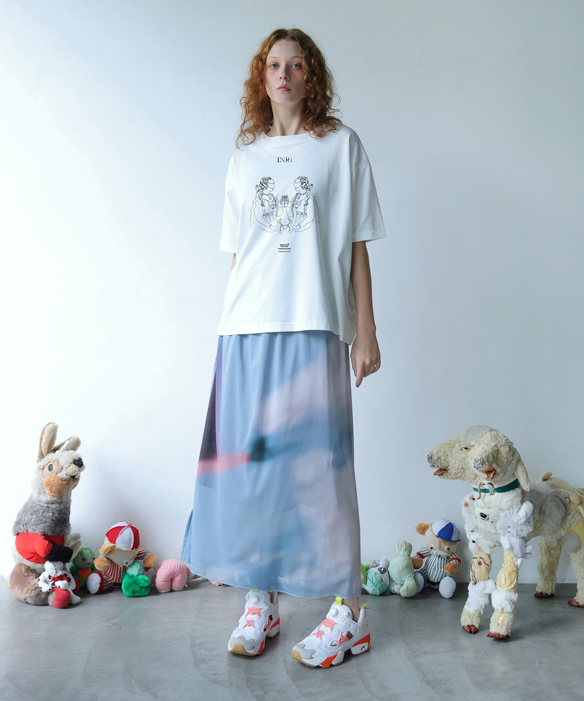 DIM PRINT LONG SKIRT
