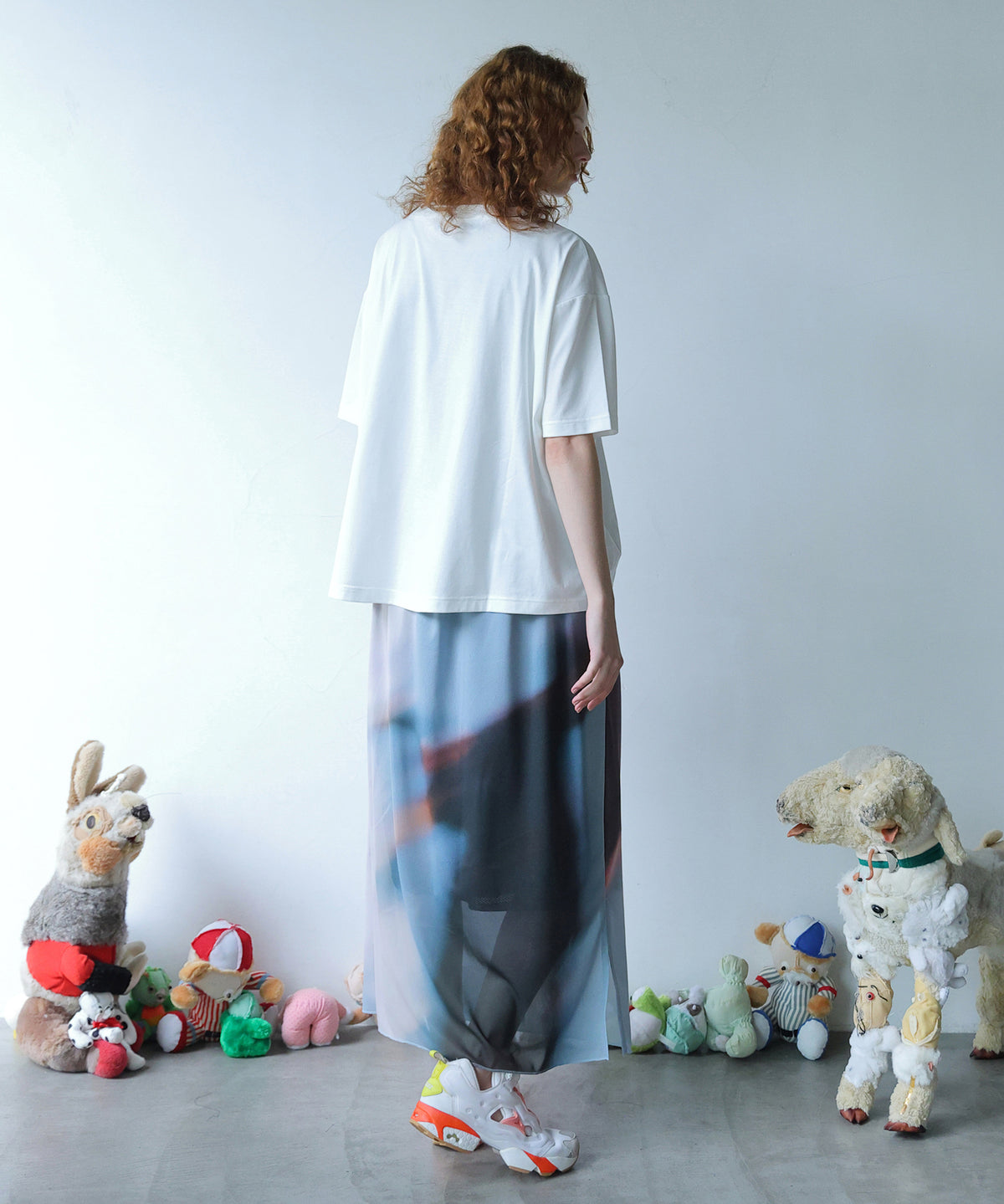 DIM PRINT LONG SKIRT
