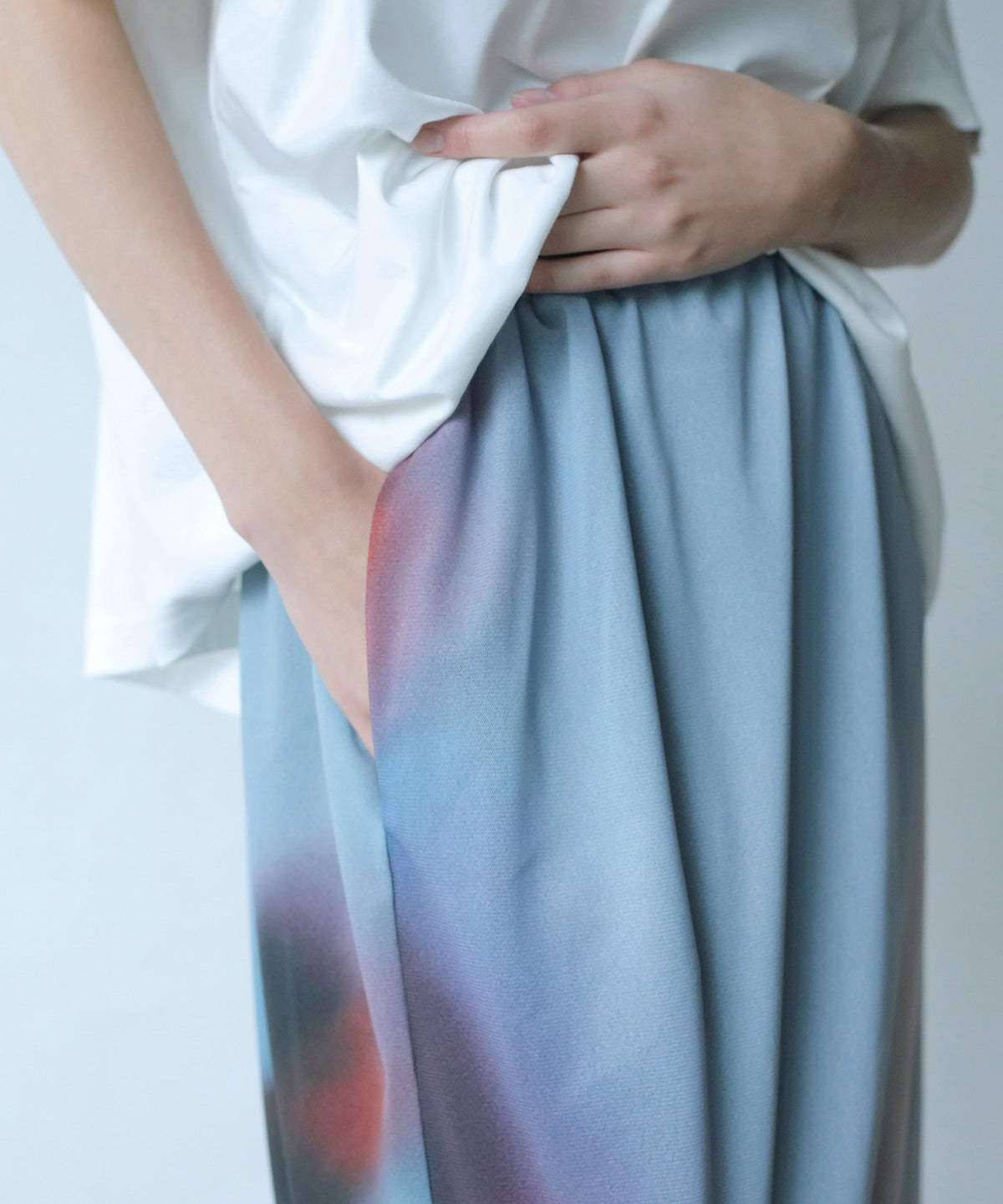 DIM PRINT LONG SKIRT