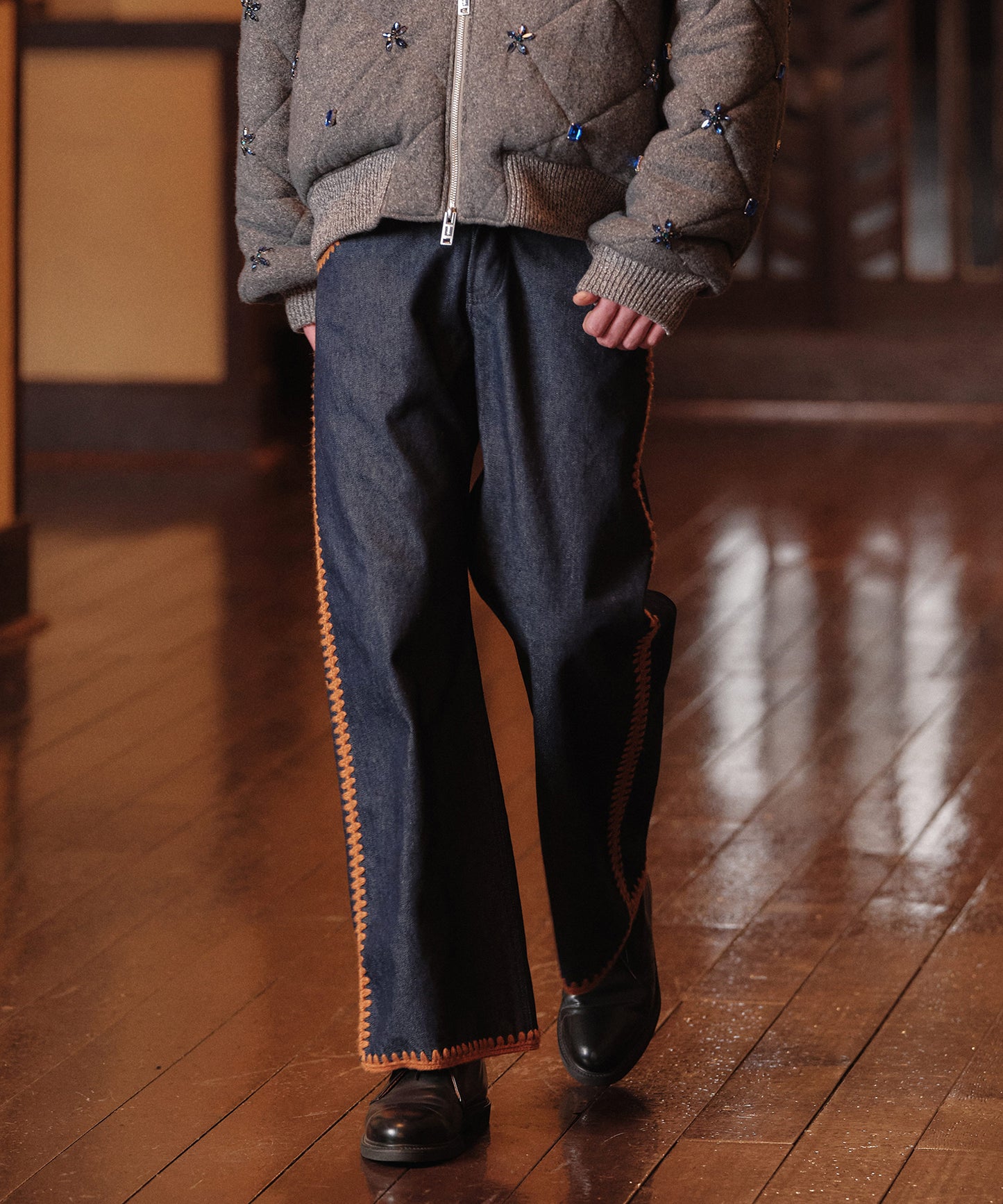 HAND KNITTING DENIM PANTS