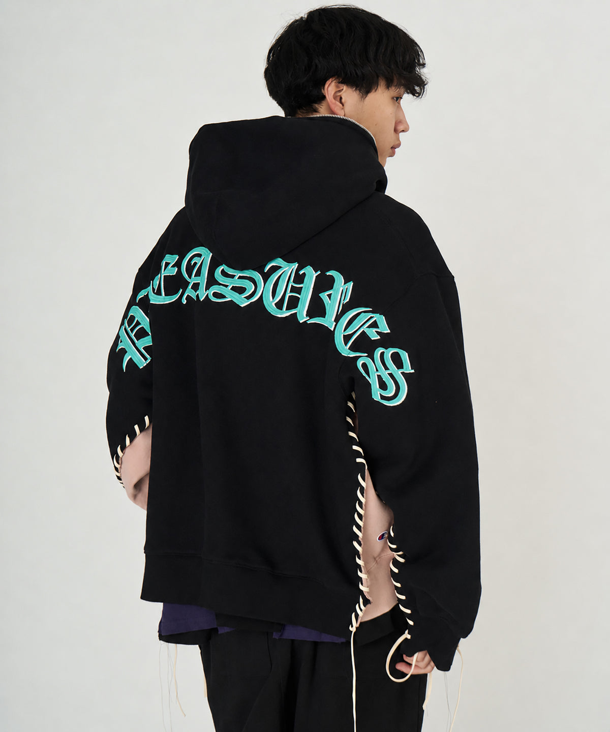 PLEASURES x DISCOVERED DOUBLE LAYERED HOODIE