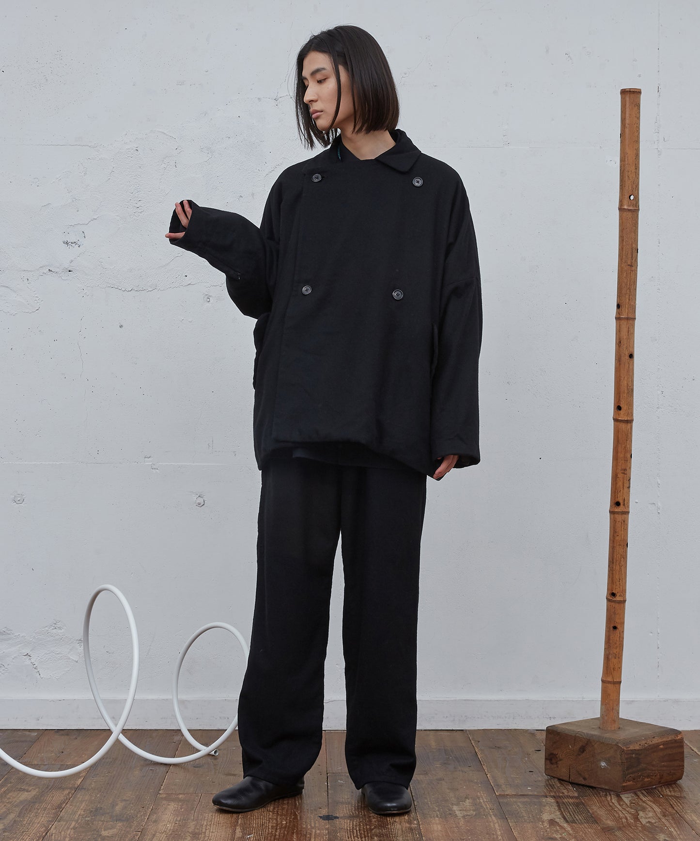 縮絨ウールWワイドショートCT