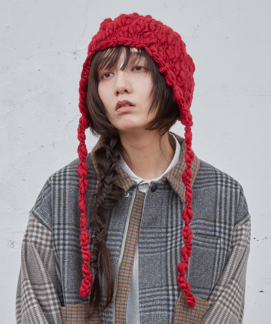 ハンドニットイヤーフラップビーニー