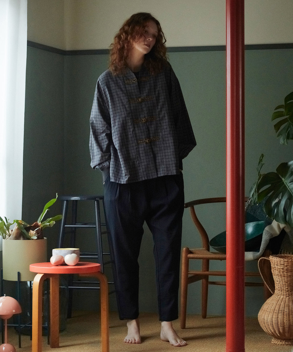 CHECKED KUNG FU SHIRT