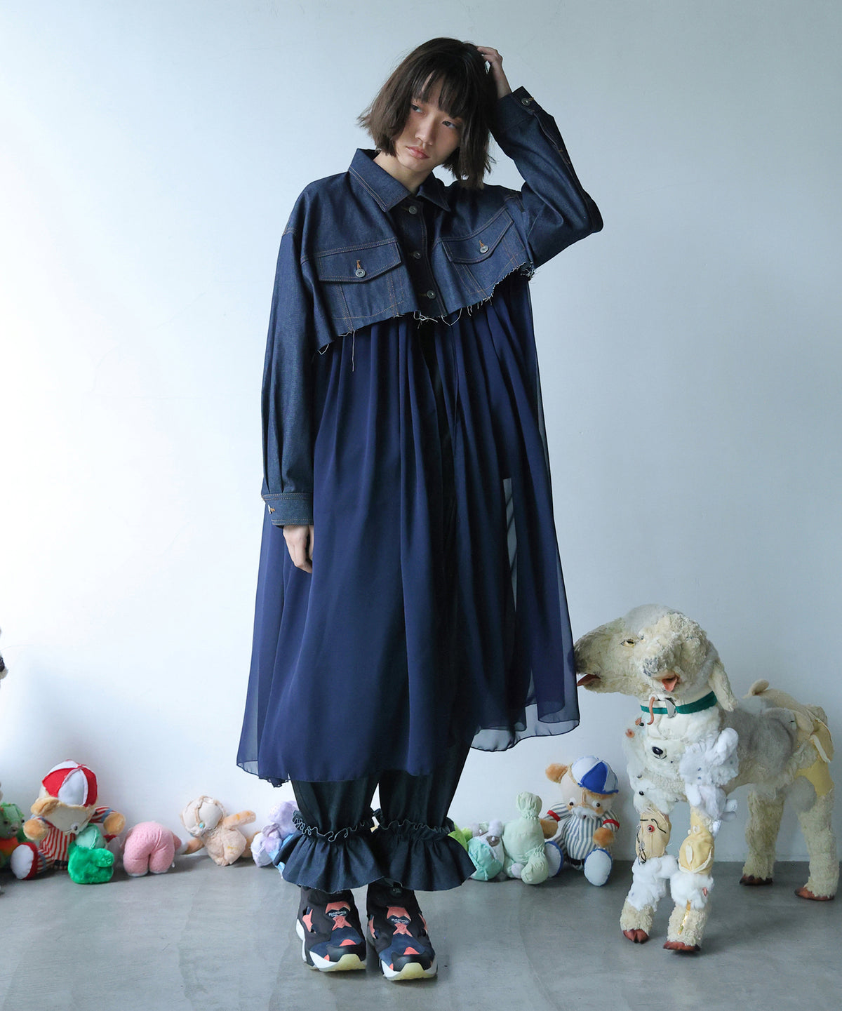 RAW-EDGE DENIM COAT