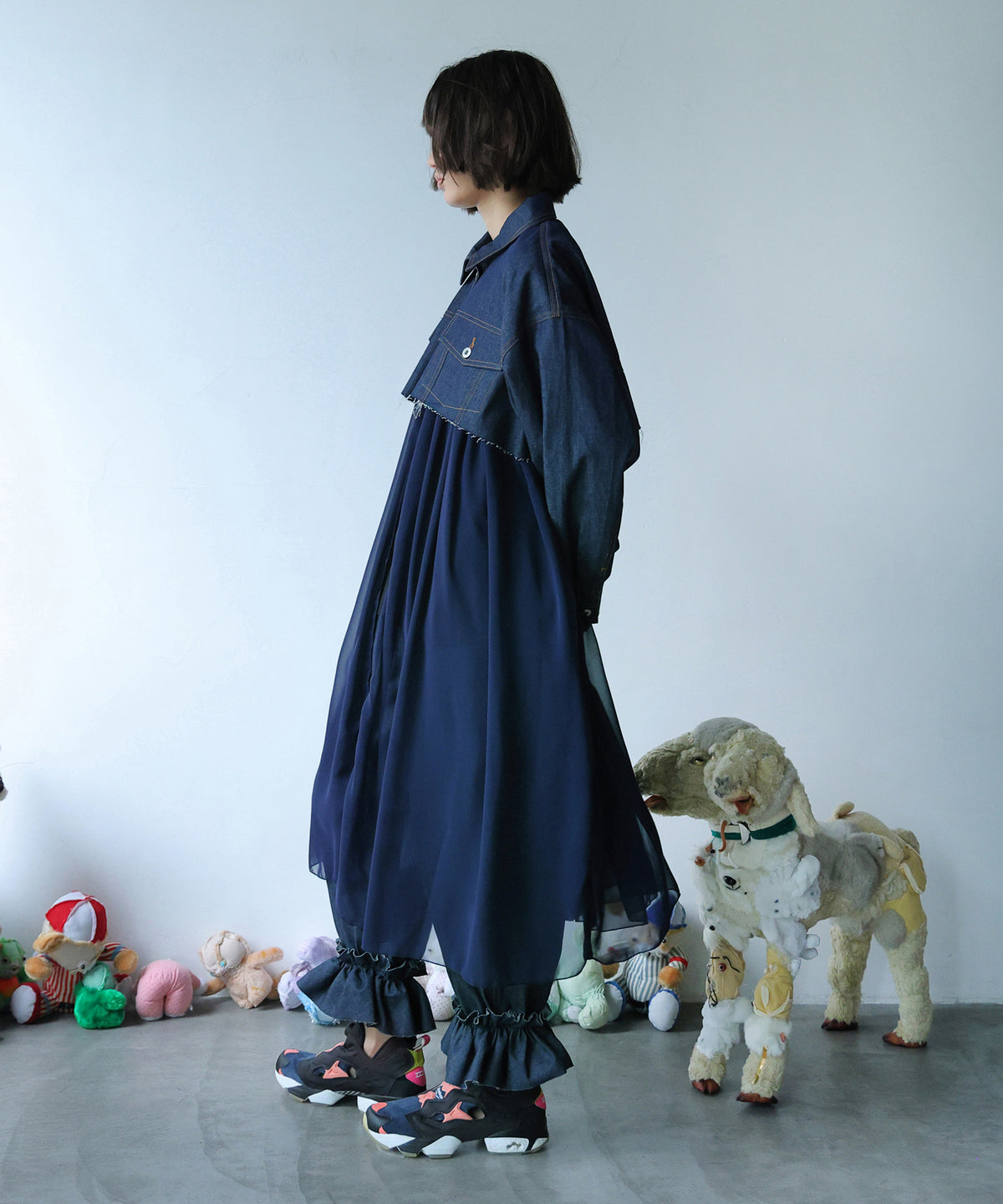 RAW-EDGE DENIM COAT