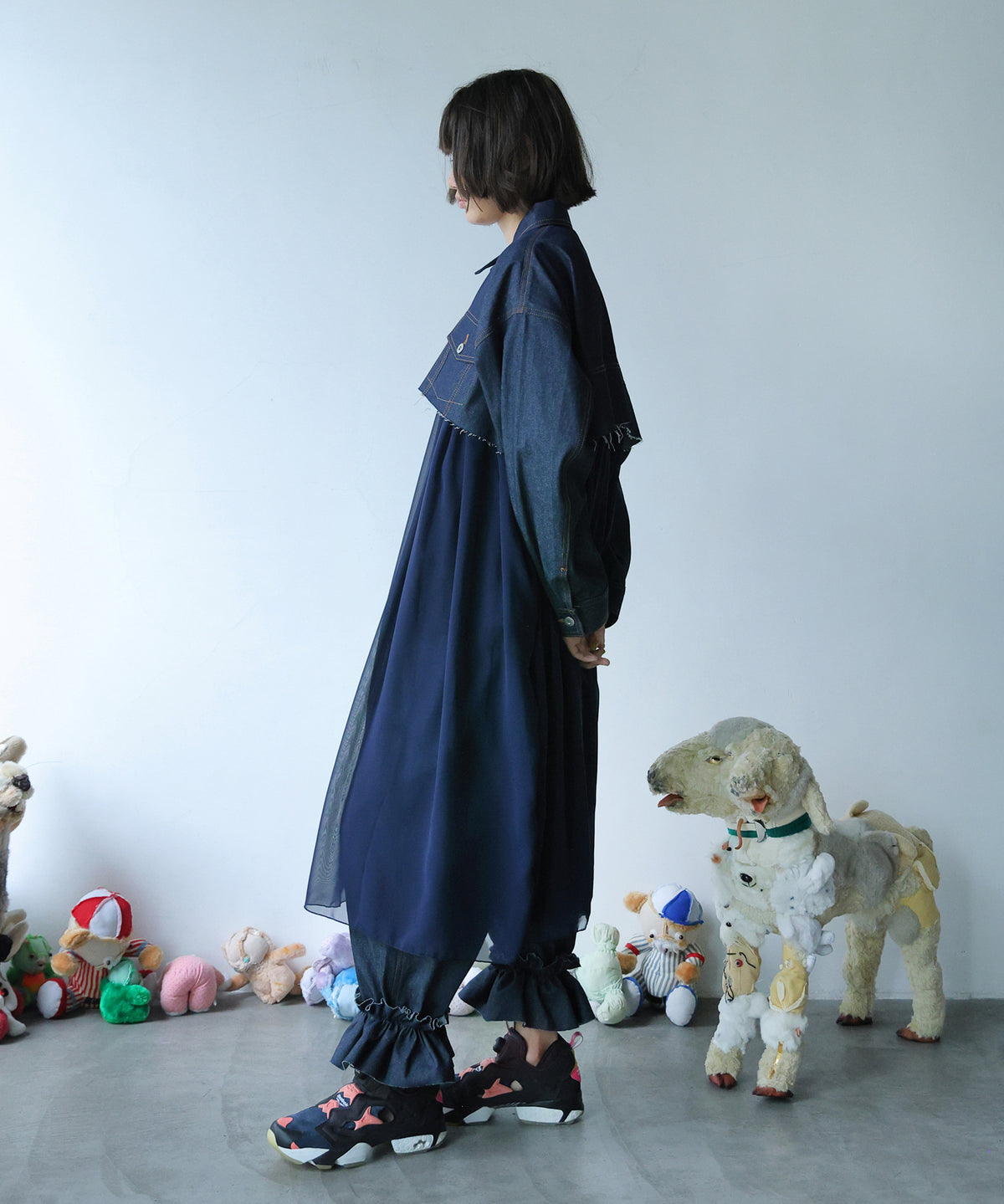 RAW-EDGE DENIM COAT