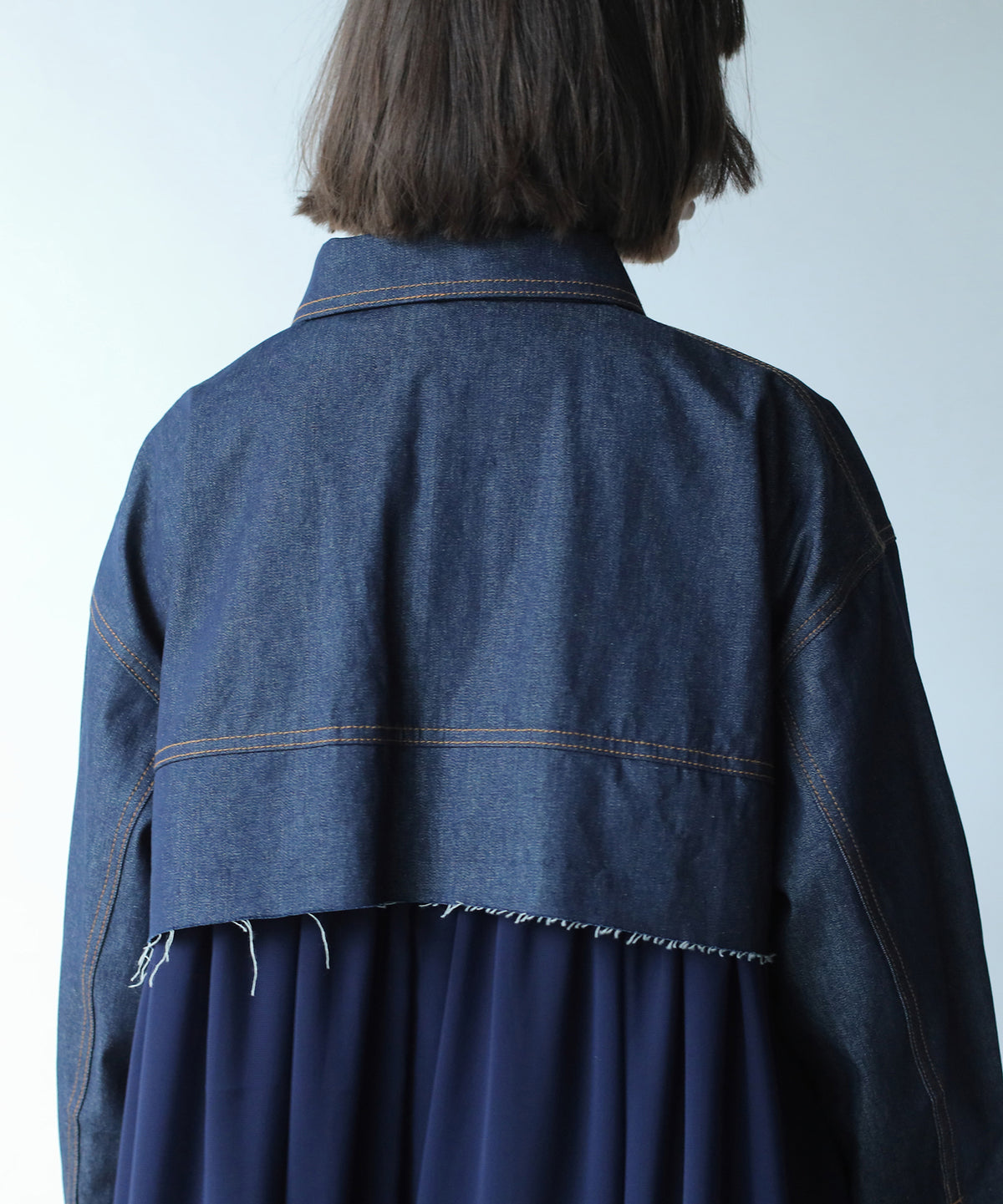 RAW-EDGE DENIM COAT