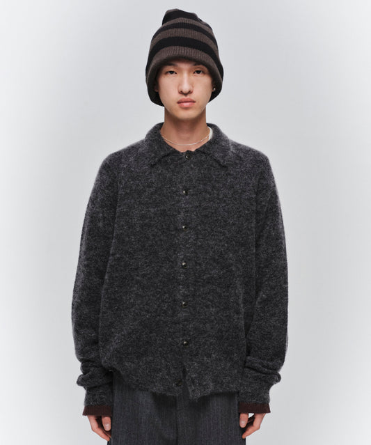 LAYERED MOHAIR KNIT SHIRT