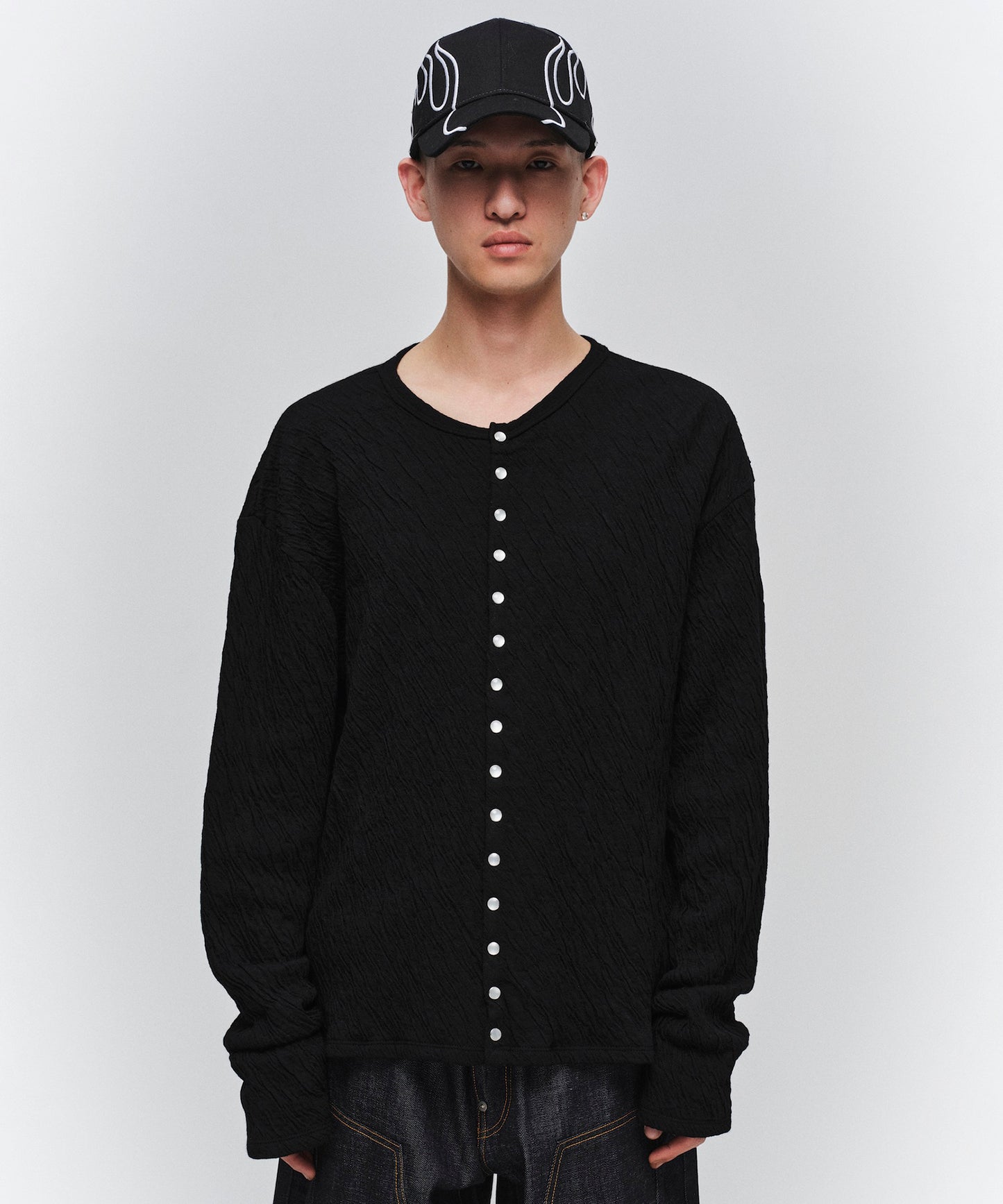 GAUZE SNAP CARDIGAN