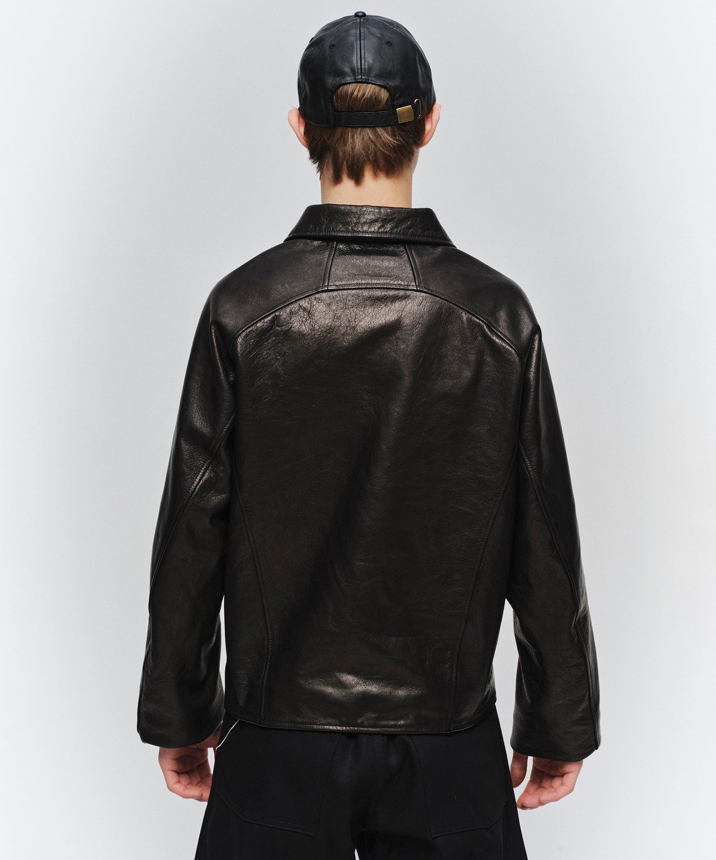 DRAPING LEATHER JACKET