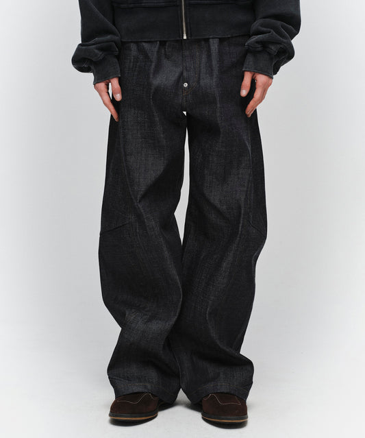 DRAPING DENIM PANTS