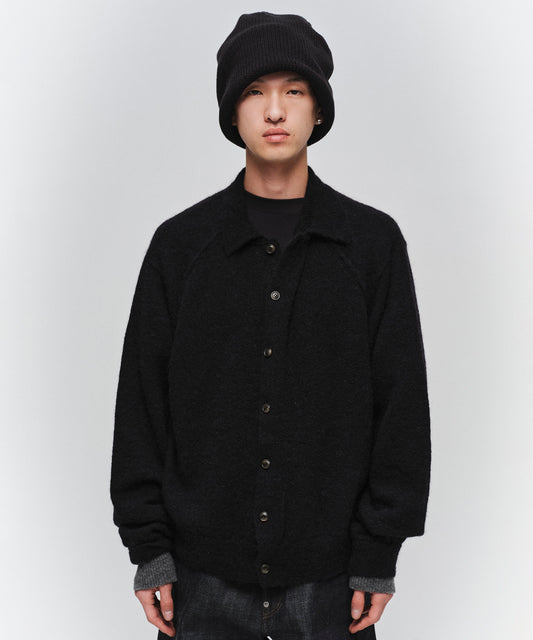 LAYERED MOHAIR KNIT SHIRT