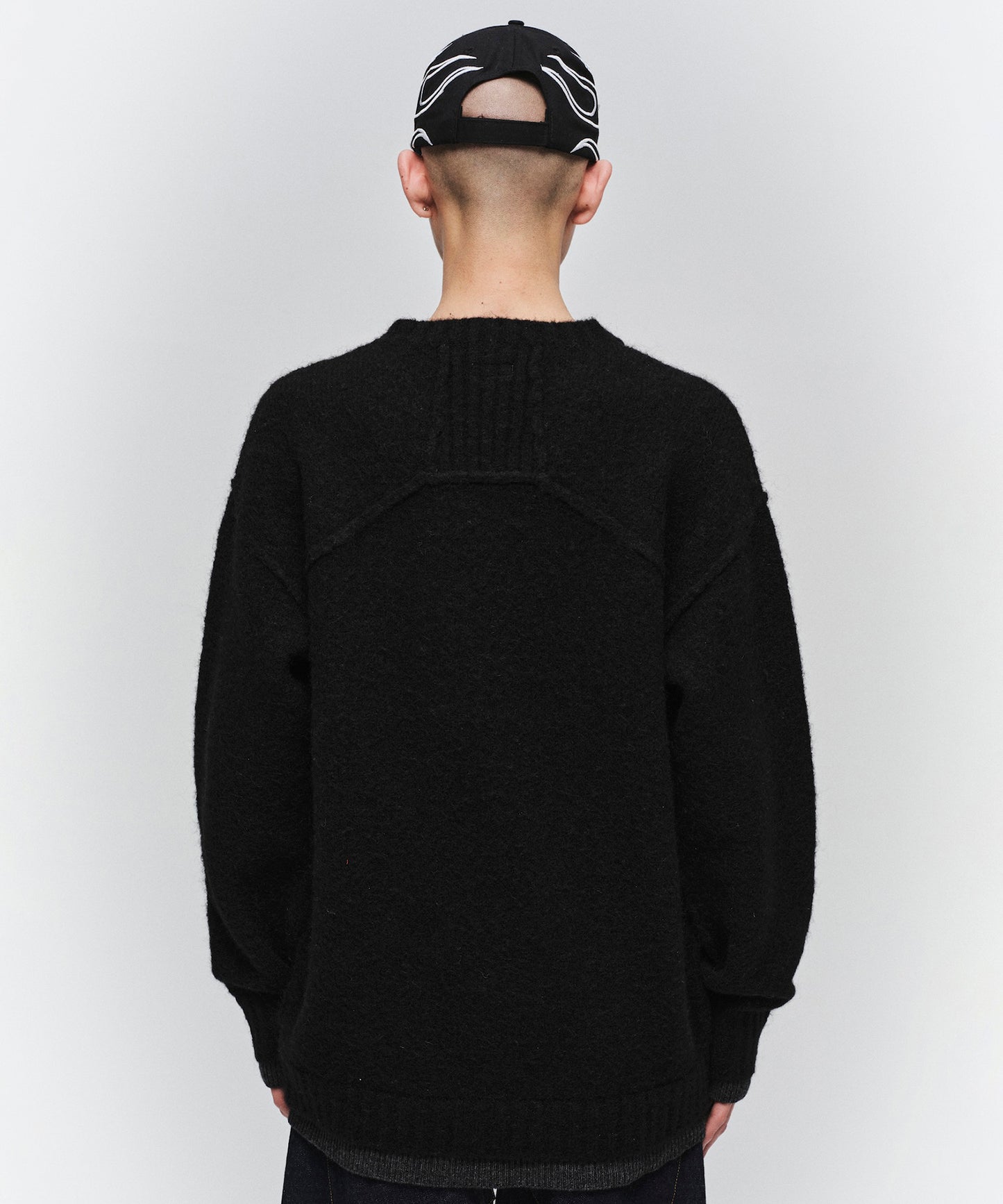 LAYERED MOHAIR V-NECK SWEATER