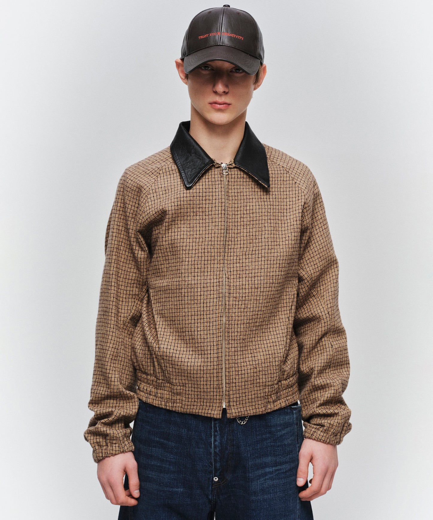 LEATHER COLLAR SHORT JACKET